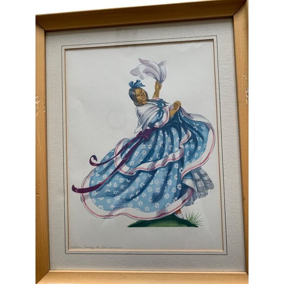 Vintage Framed Latin Ethnic Dance Prints Set Of 3 Ada Peacock 15" x 12" 8453 - Picture 3 of 10
